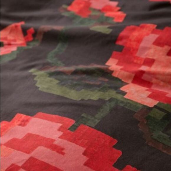 NWT Rose Breezy Cotton Percale Duvet Cover KING SIZE 💯 COTTON 96x104 - Picture 4 of 7